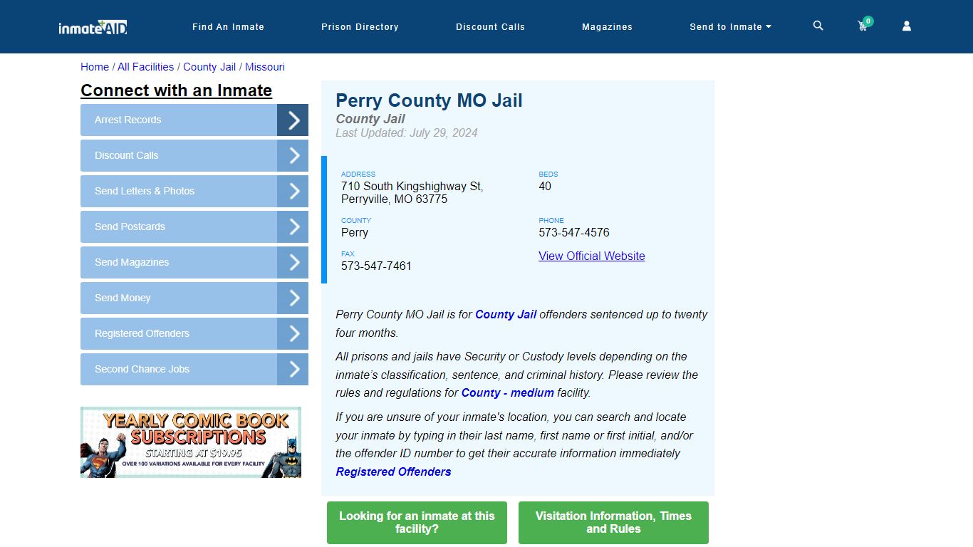 Perry County MO Jail - Inmate Locator